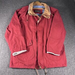 Vintage Timberland Weathergear Barn Chore Utility Coat Mens Size XL Red Pockets